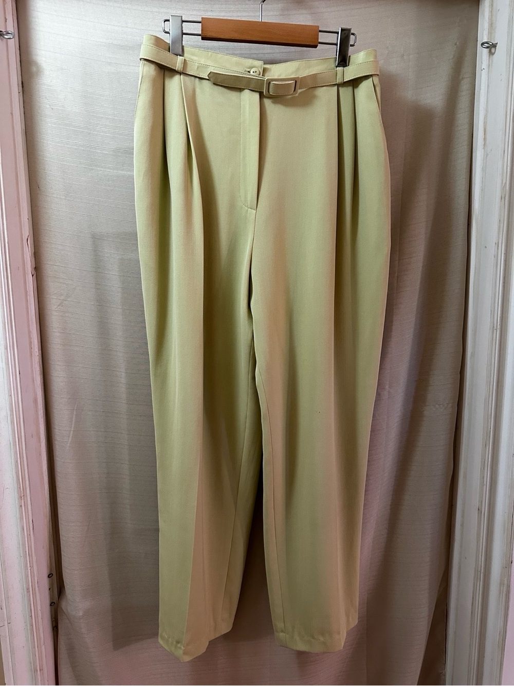 Vintage 80s 90s Braemar High Waist Pleated Wool Blend Trousers Belted Pants